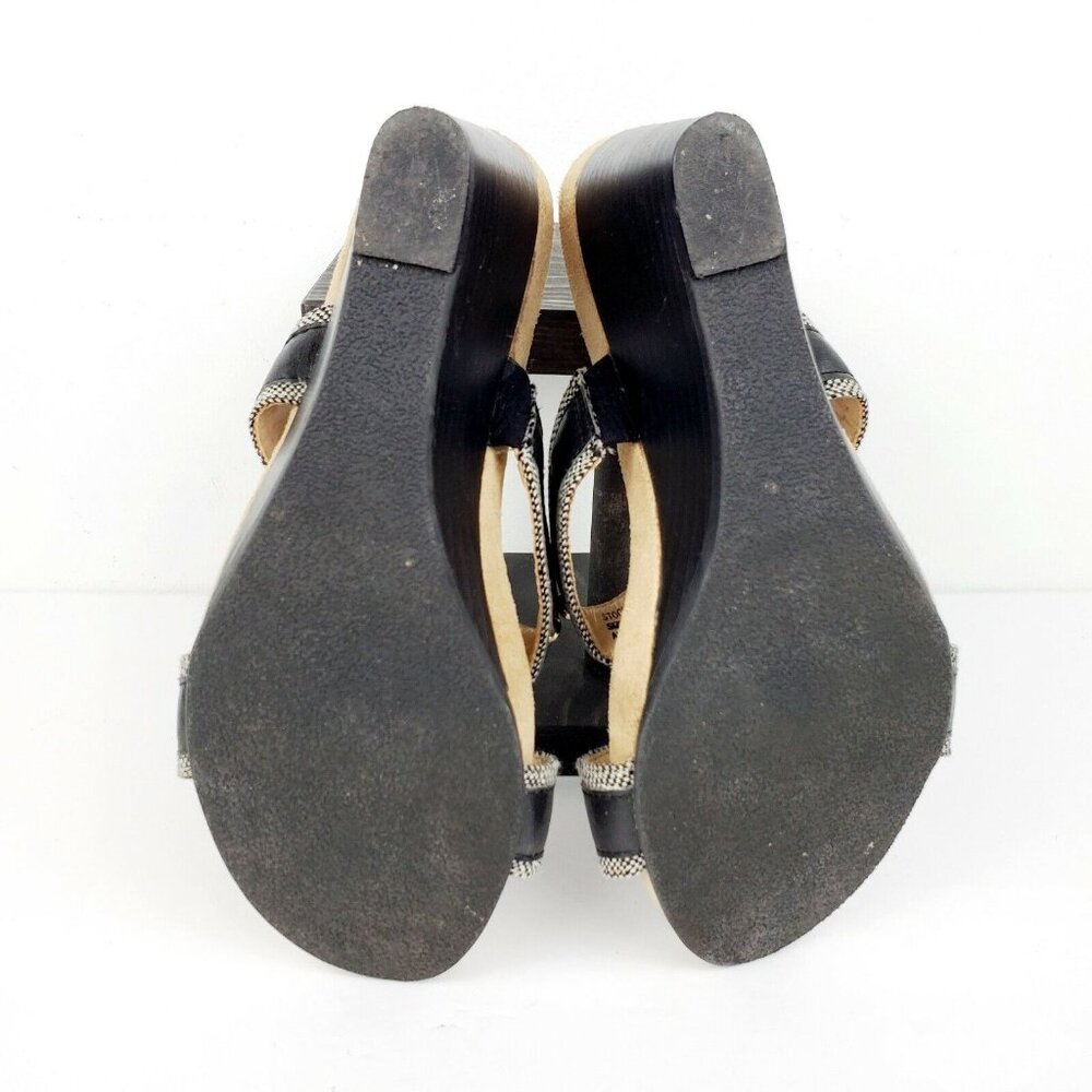 AJ Valenci Women's Black Buckle Wedge Sandals #902752 Sz 7.5M EUC - Picture 6 of 10